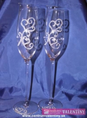 Svadobné poháre elegantný kryštalický dekor